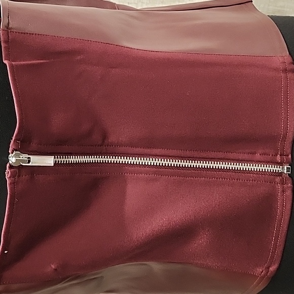 Tank Top Faux Leather Adjustable Spaghetti Straps. Burgundy! - Picture 4 of 8